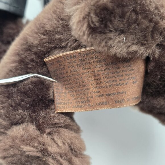 Vintage Warner Bros Tasmanian Devil Plush Biker Jacket Bandana 1980s Mighty Star - Picture 7 of 7